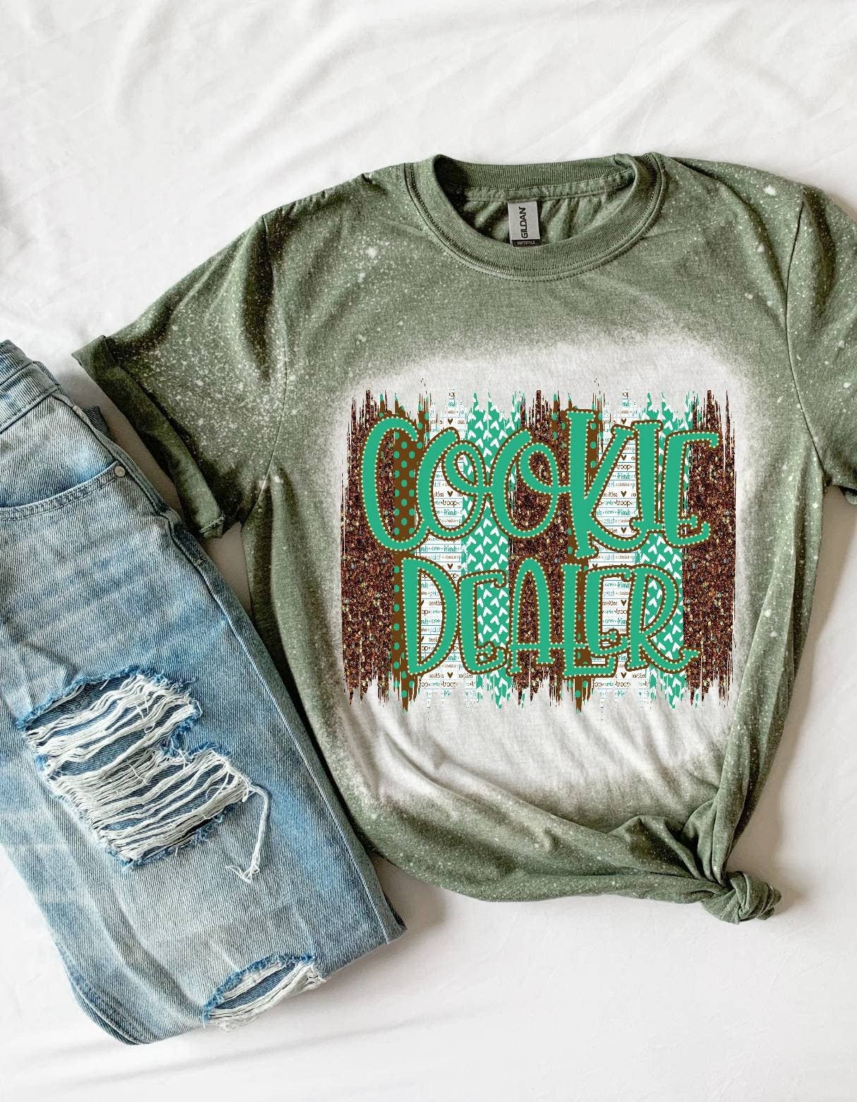 Cookie Dealer Bleached Graphic Tee  Plus Size, Vintage Unisex T-shirt, Sweatshirt, Hoodie, Long Sleeve Tee - T-Shirt, Sweatshirt, Hoodie