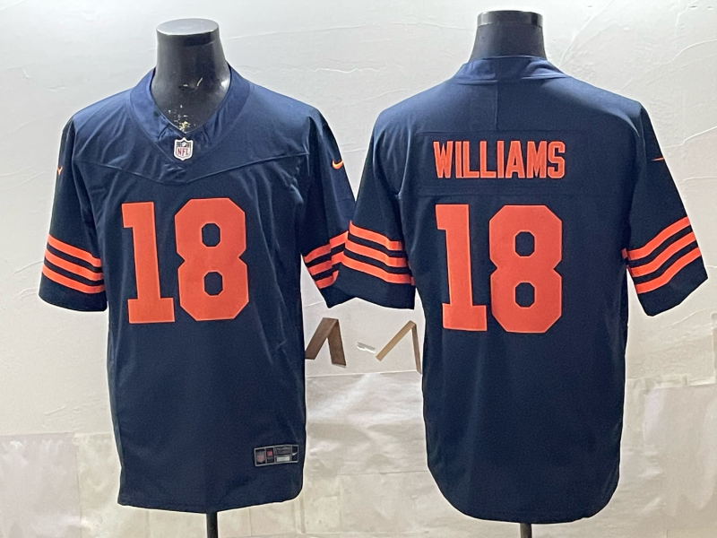 Men's Chicago Bears Caleb Williams #18 Navy Player Game Jersey football jersey product view 1