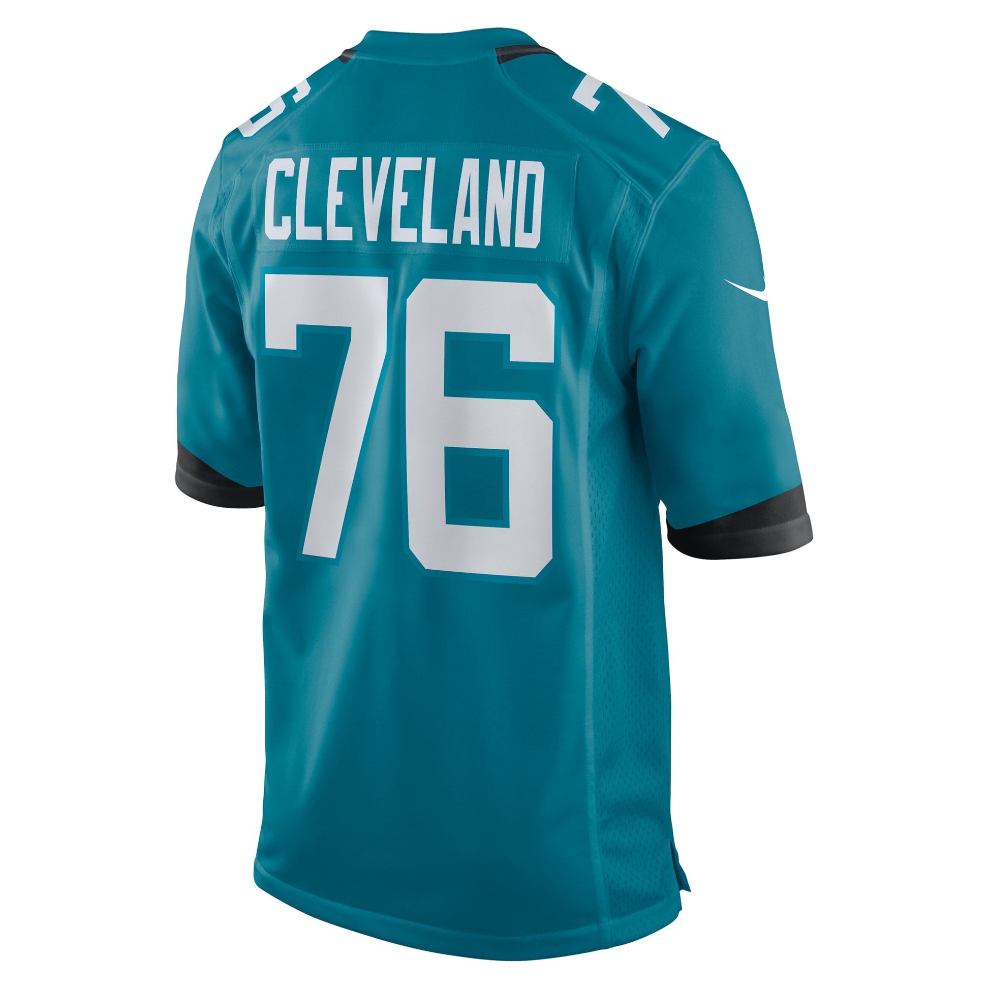 Ezra Cleveland Jacksonville Jaguars Game Jersey - Teal football jersey product view 3