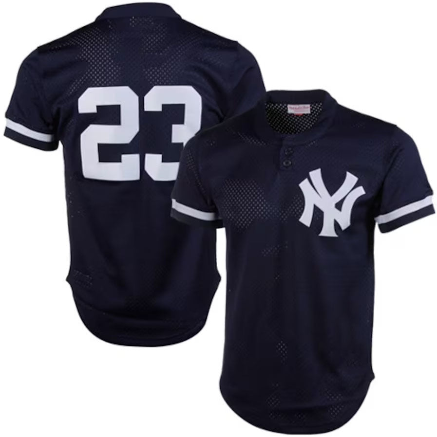 New York Yankees #23 Don Mattingly 1995 Authentic Cooperstown Collection Mesh Batting Practice Jersey - Navy Stitches Baseball Jerseys baseball jersey product view 1