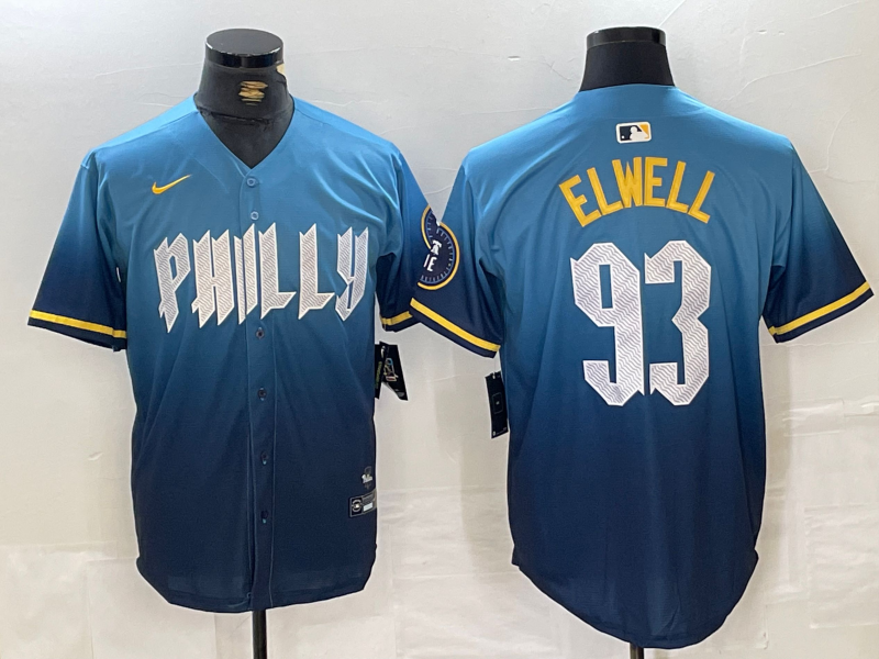Men's Philadelphia Phillies Elwell Blue 2024 City Connect Limited Player Jersey baseball jersey product view 1