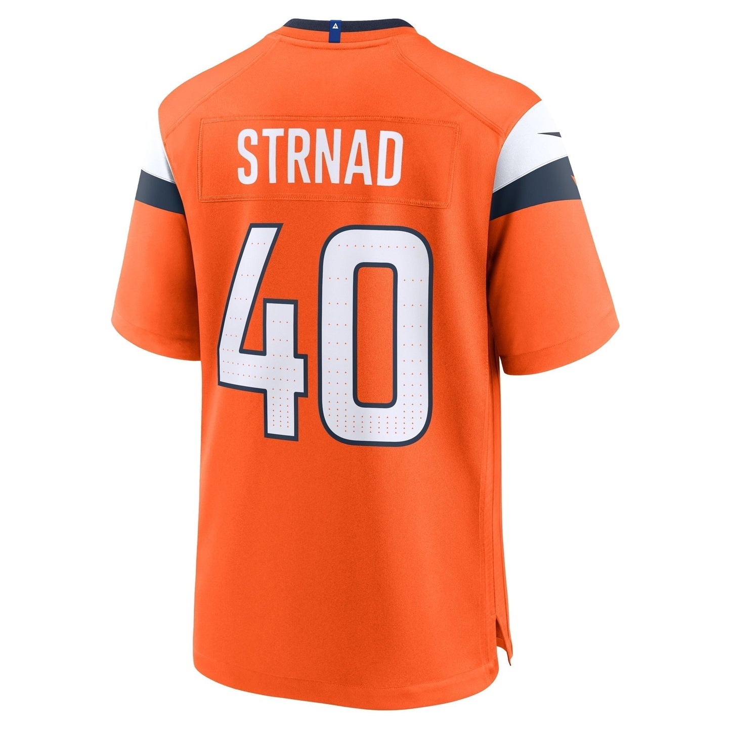 Justin Strnad Denver Broncos Team Game Jersey - Orange football jersey product view 3