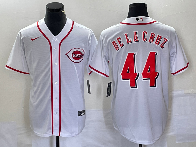Men's Cincinnati Reds Elly De La Cruz #44 White Home Replica Jersey1 baseball jersey product view 1