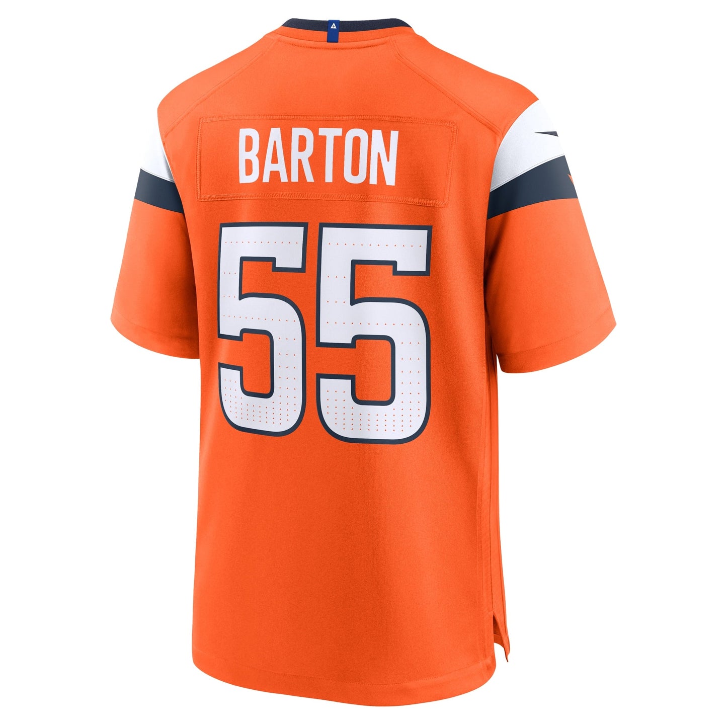 Cody Barton Denver Broncos Game Jersey - Orange football jersey product view 3