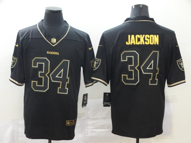 Men's Las Vegas Raiders #34 Bo Jackson Black Authentic Player Jersey1 football jersey product view 1
