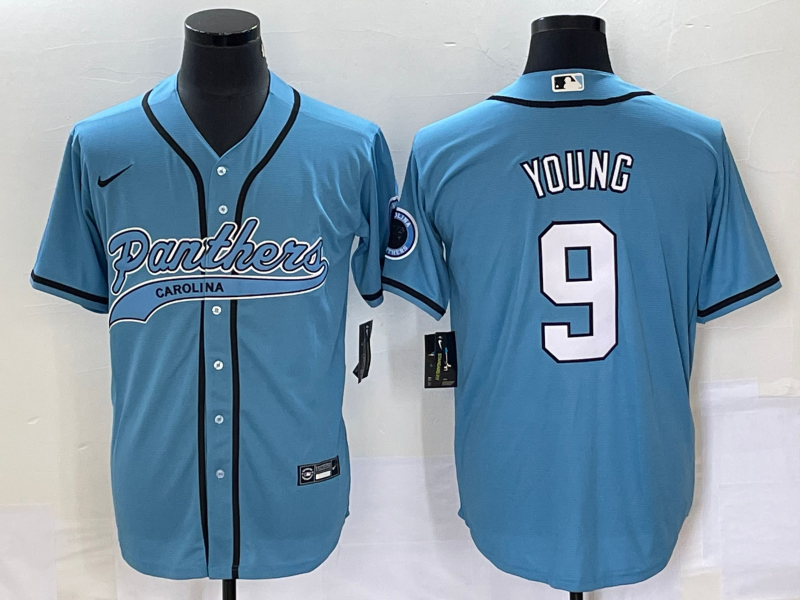 Men's Carolina Panthers Bryce Young Blue Game Jersey Joint Edition football jersey product view 1