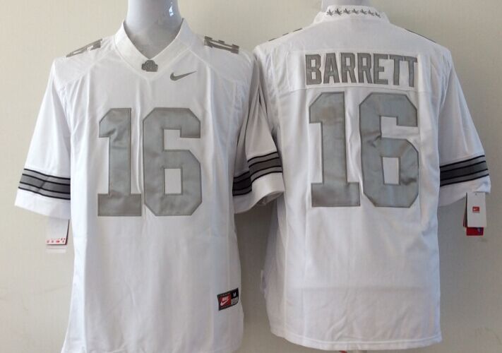 Men's Ohio State Buckeyes JT Barrett #16 White Player Jersey sports jersey product view 1