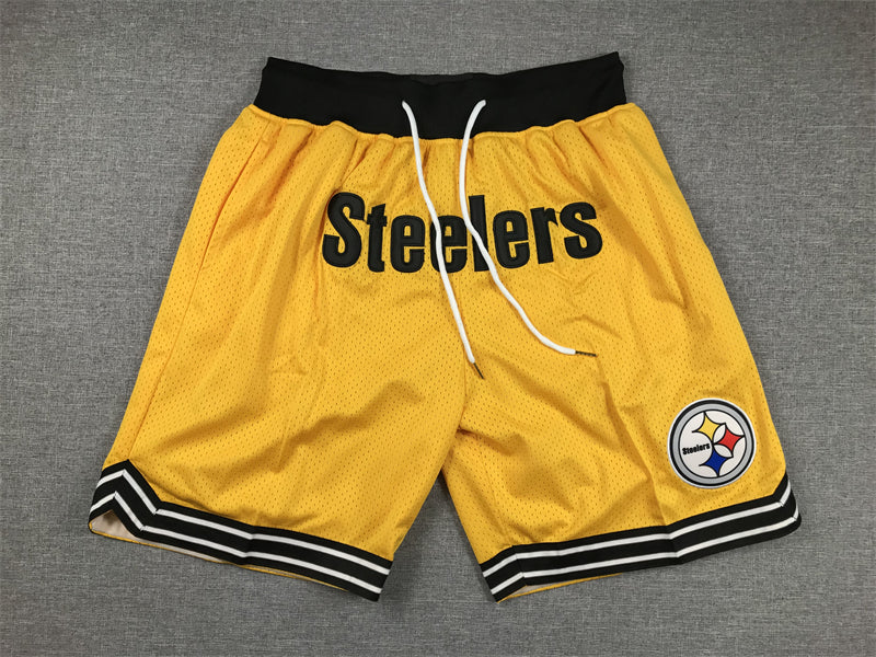 Men's Pittsburgh Steelers Yellow Pocket Shorts football jersey product view 1