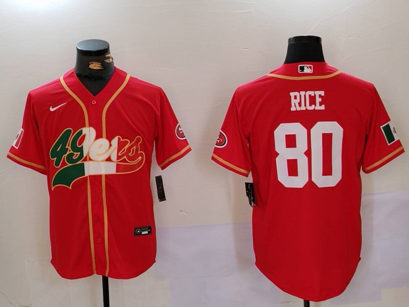 Men's San Francisco 49ers Jerry Rice #80 Scarlet Game Jersey2 football jersey product view 1