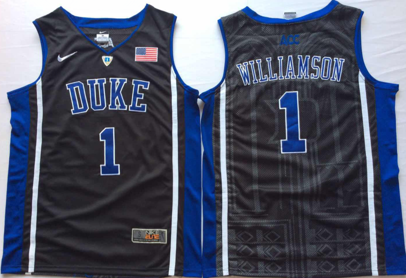 Men's Duke Blue Devils Zion Williamson Black Player Game Jersey sports jersey product view 1