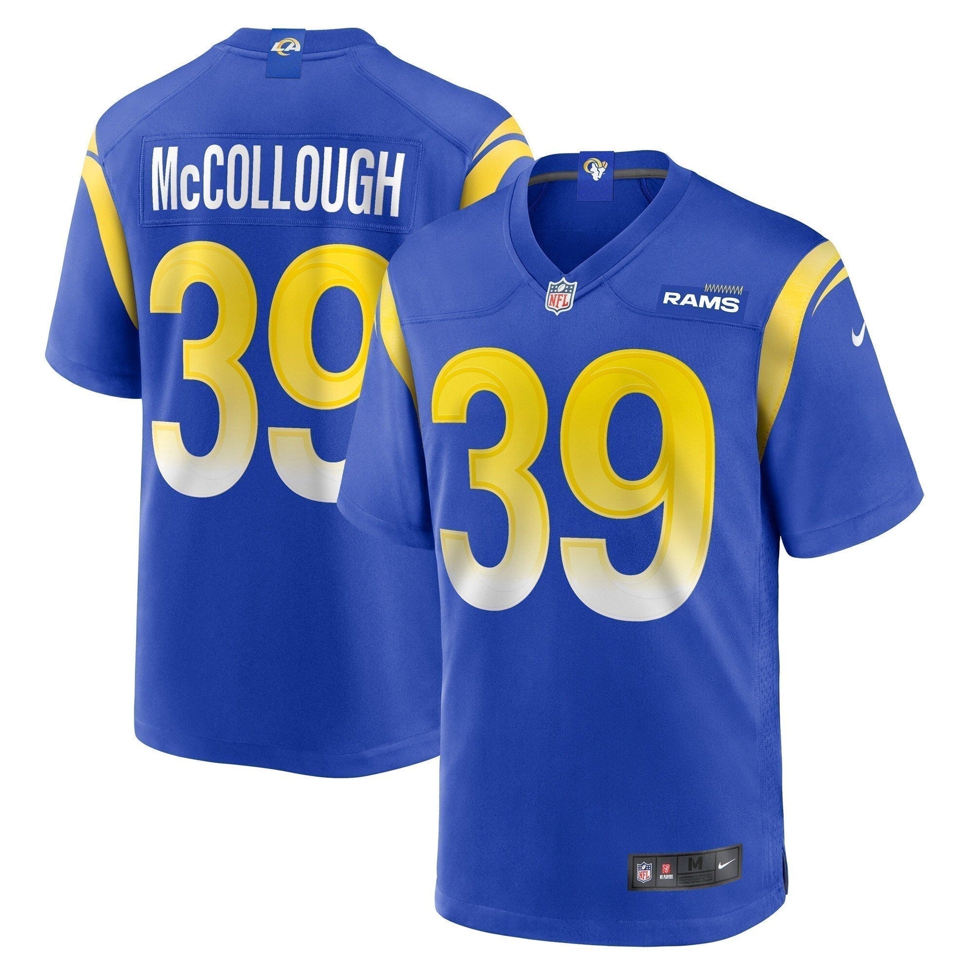 Jaylen McCollough Los Angeles Rams Game Jersey - Royal football jersey product view 1