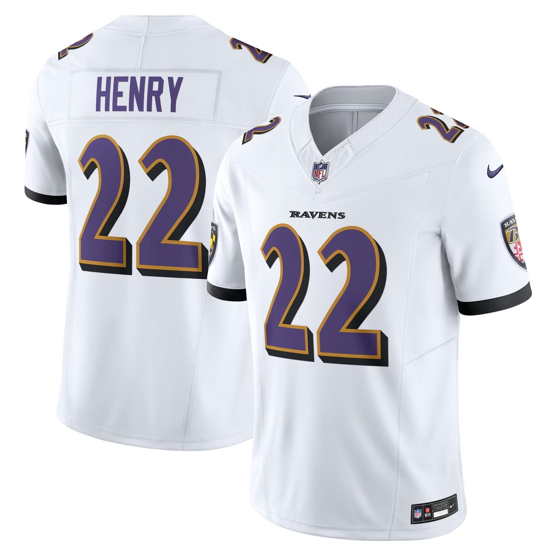 Baltimore Ravens Derrick Henry White Vapor F.U.S.E. Limited Jersey football jersey product view 1
