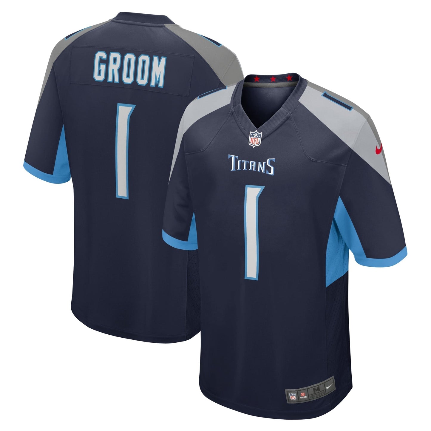 Tennessee Titans Number 1 Groom Navy Game Jersey football jersey product view 1