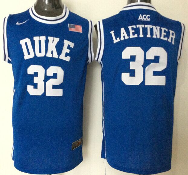 Men's Duke Blue Devils Christian Laettner Blue Player Game Jersey sports jersey product view 1