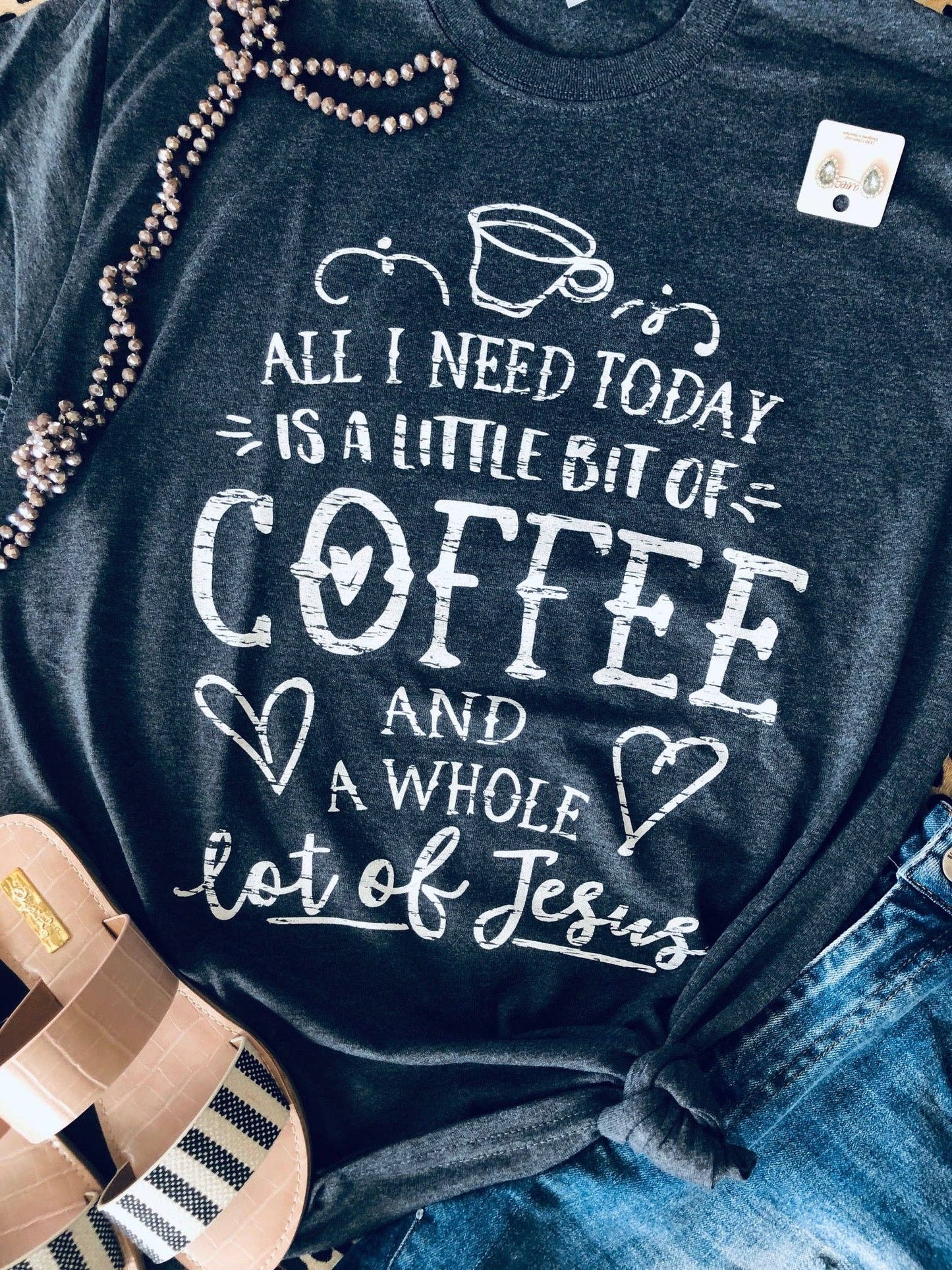 Little Coffee Whole Lotta Jesus Tee Unisex T-shirt, Sweatshirt, Hoodie, Long Sleeve Tee - T-Shirt, Sweatshirt, Hoodie