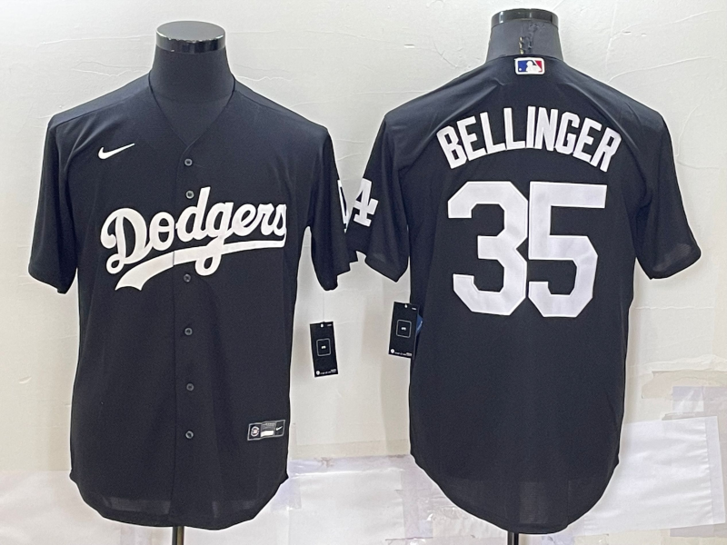 Men's Los Angeles Dodgers Cody Bellinger Black Replica Baseball Jersey baseball jersey product view 1