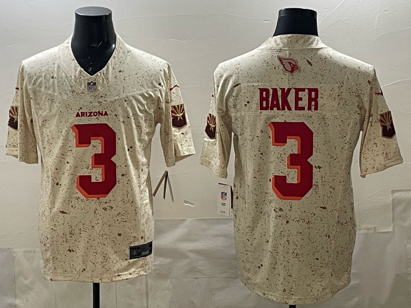 Men's Arizona Cardinals Budda Baker #3 Natural 2025 Rivalries Collection Limited Jersey football jersey product view 1