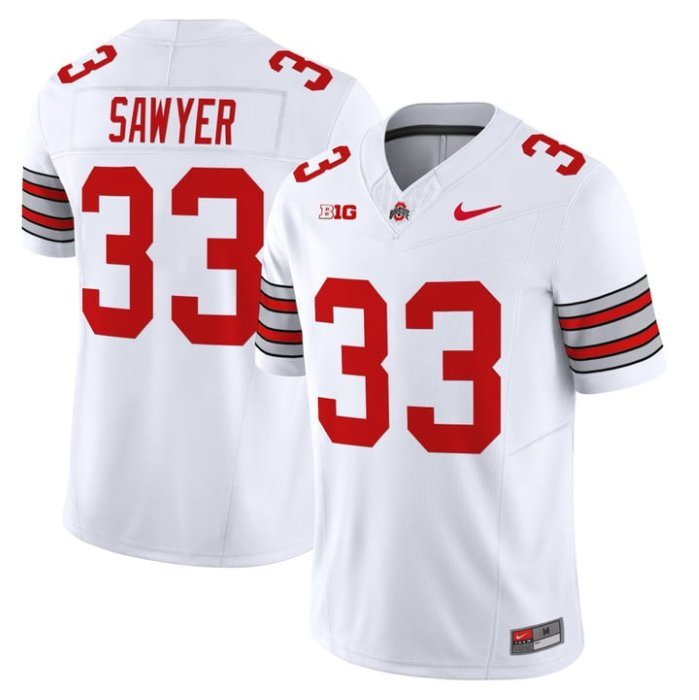 Jack Sawyer Ohio State Buckeyes Jersey White sports jersey product view 1