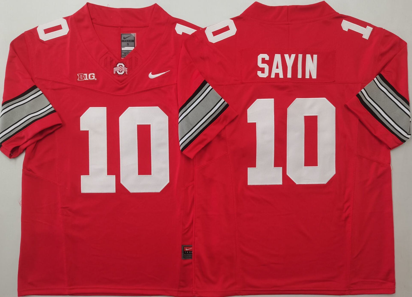 Men's Ohio State Buckeyes Julian Sayin Red Player Jersey sports jersey product view 1