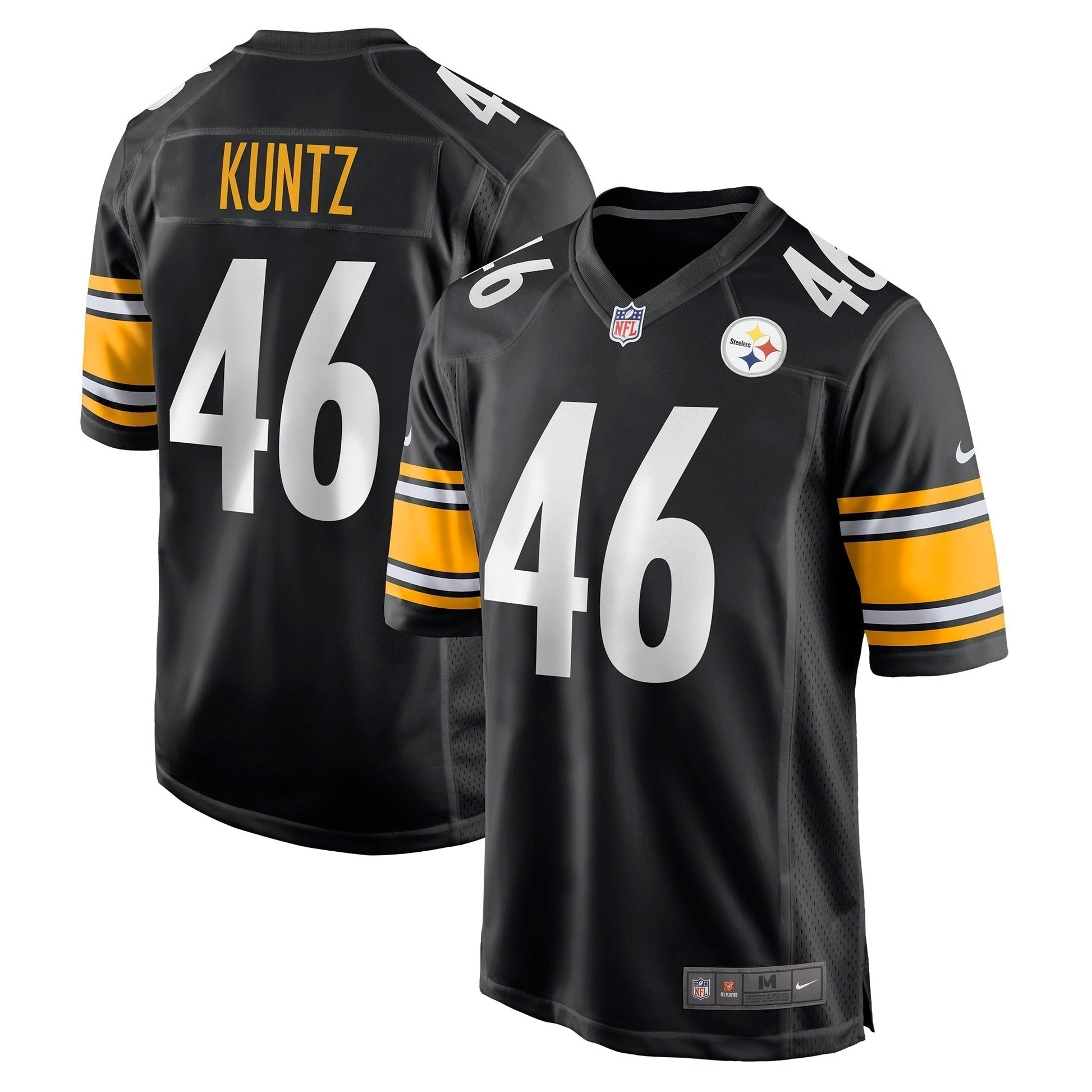 Christian Kuntz Pittsburgh Steelers Game Jersey - Black football jersey product view 1