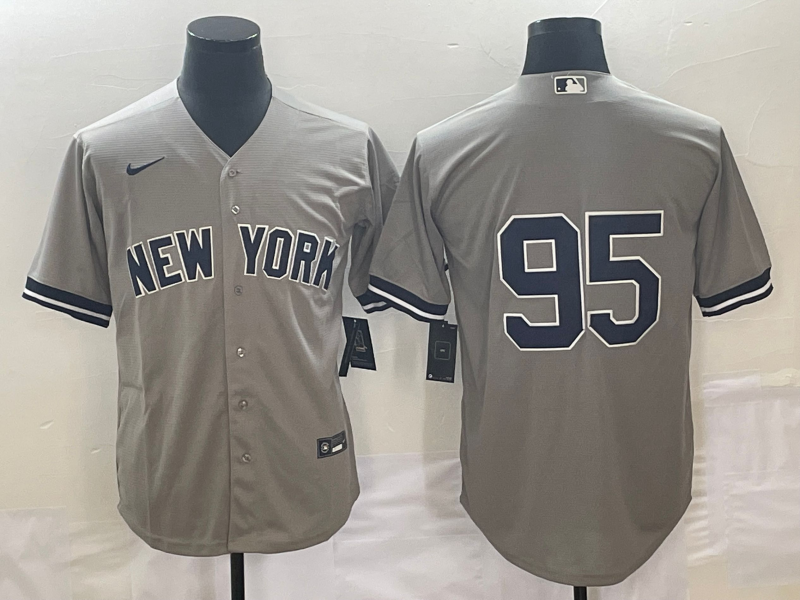 Men's New York Yankees Oswaldo Cabrera Gray Replica Player Name Jersey baseball jersey product view 1