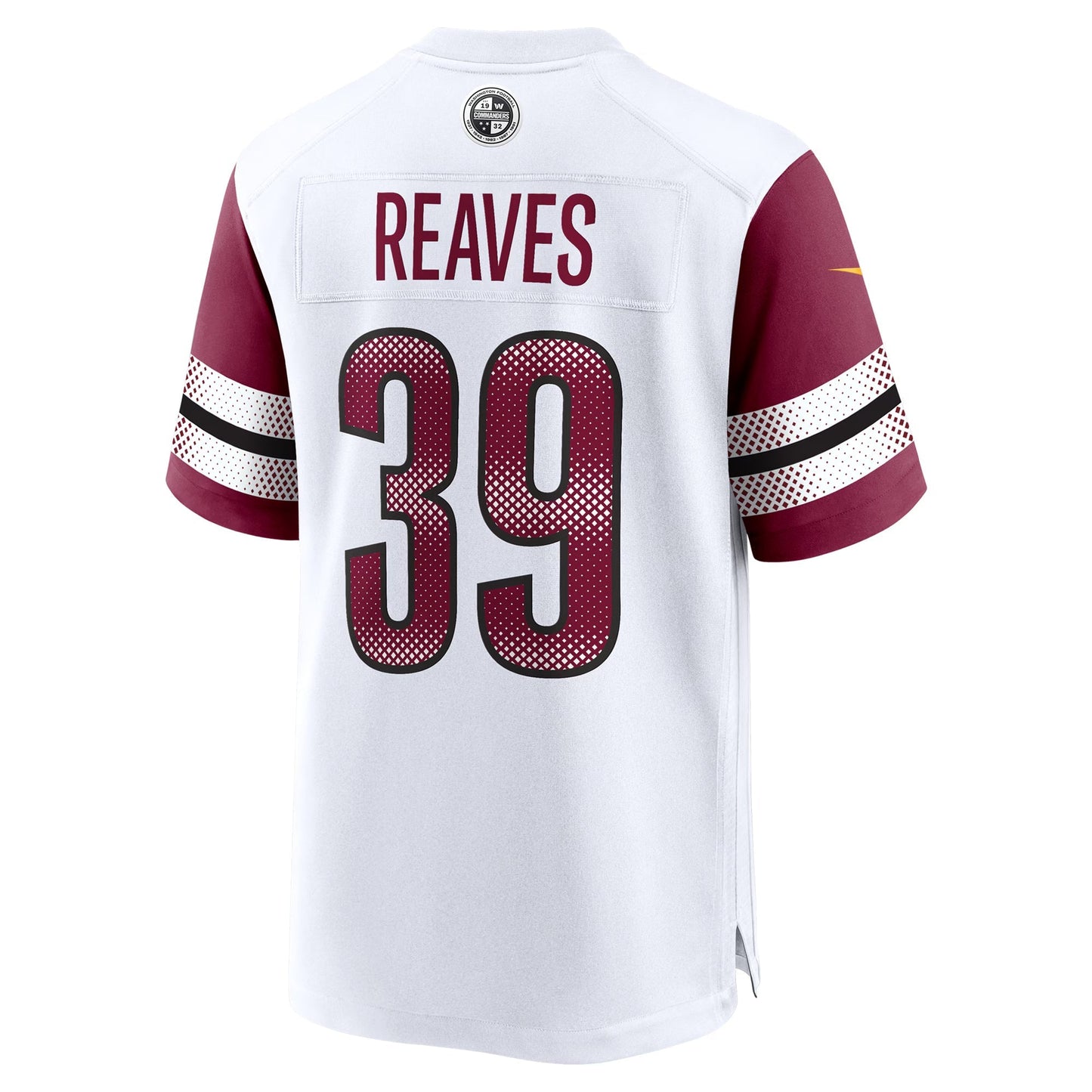 Washington Commanders Jeremy Reaves White Game Jersey football jersey product view 1