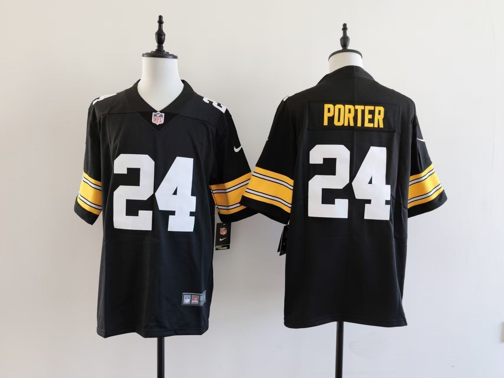 Men's Pittsburgh Steelers Joey Porter Jersey - Black-No team logo football jersey product view 1