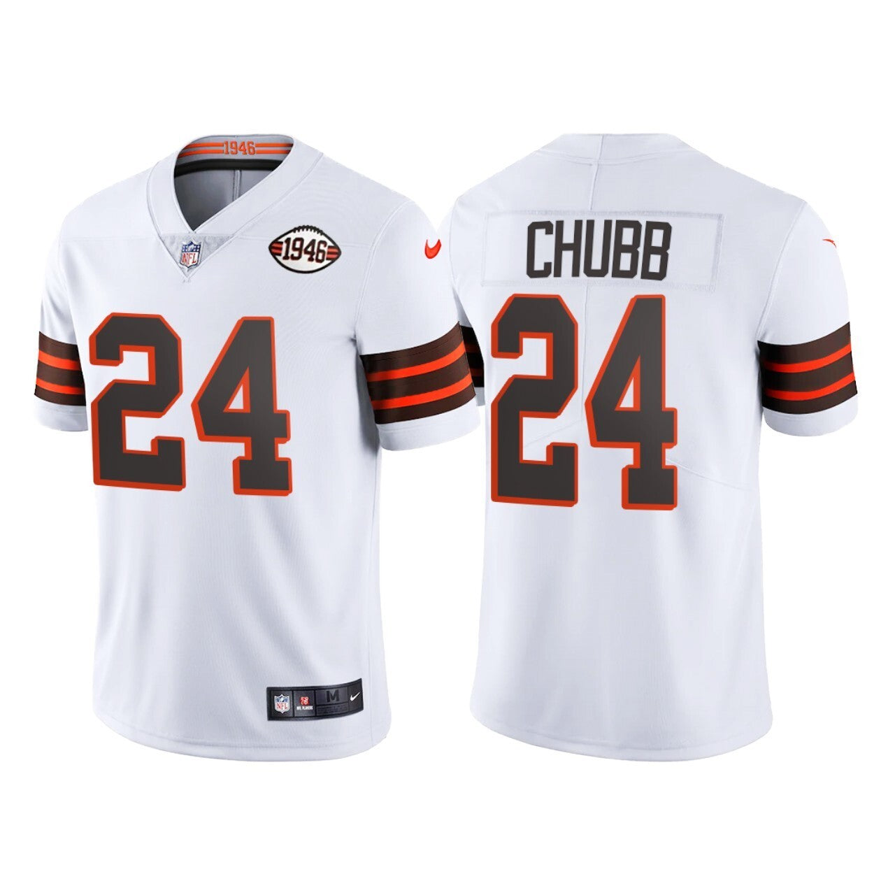 Men's Cleveland Browns Nick Chubb Jersey-White football jersey product view 1