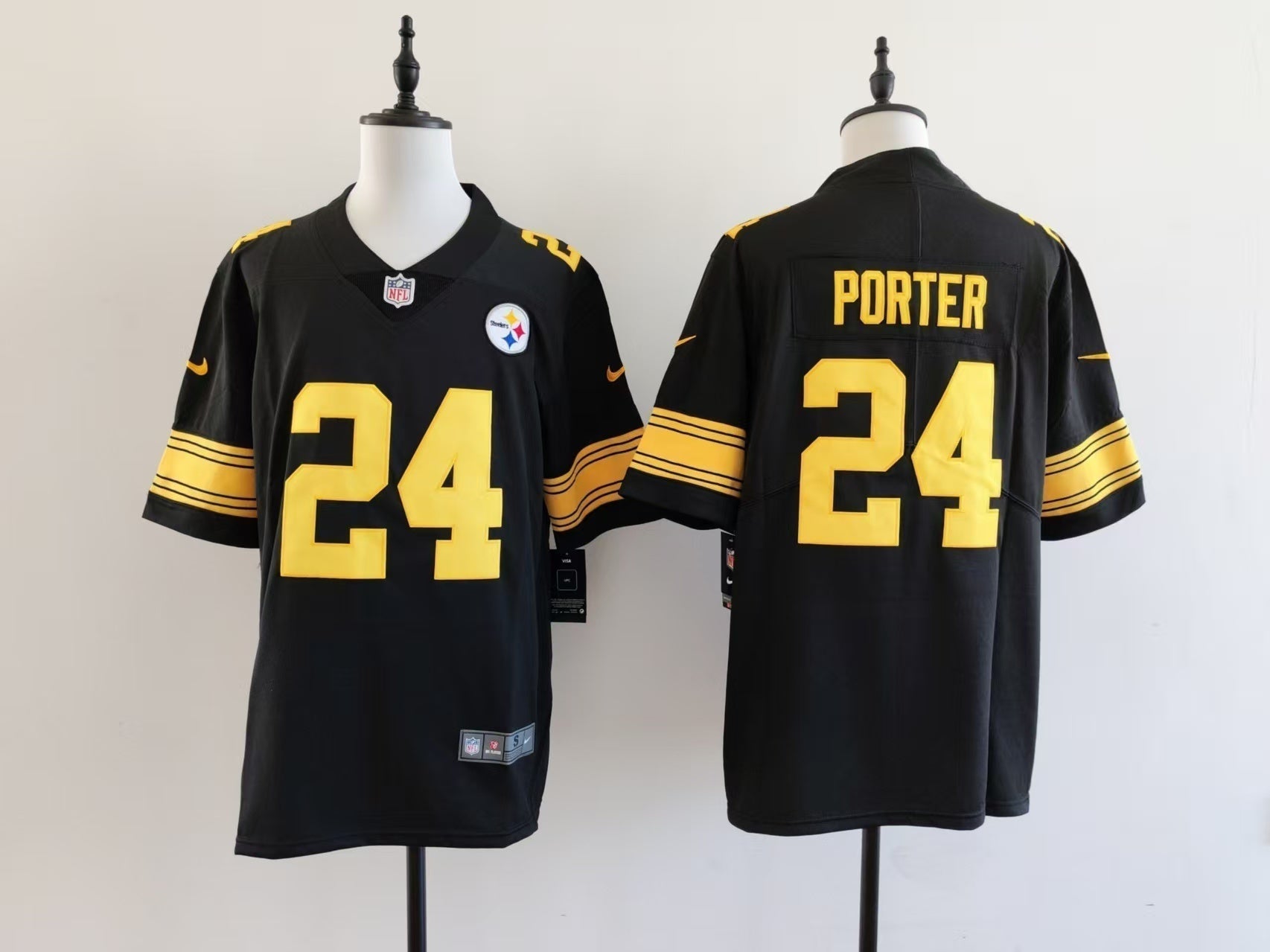 Men's Pittsburgh Steelers Joey Porter Jersey - Black-yellow numbers football jersey product view 1