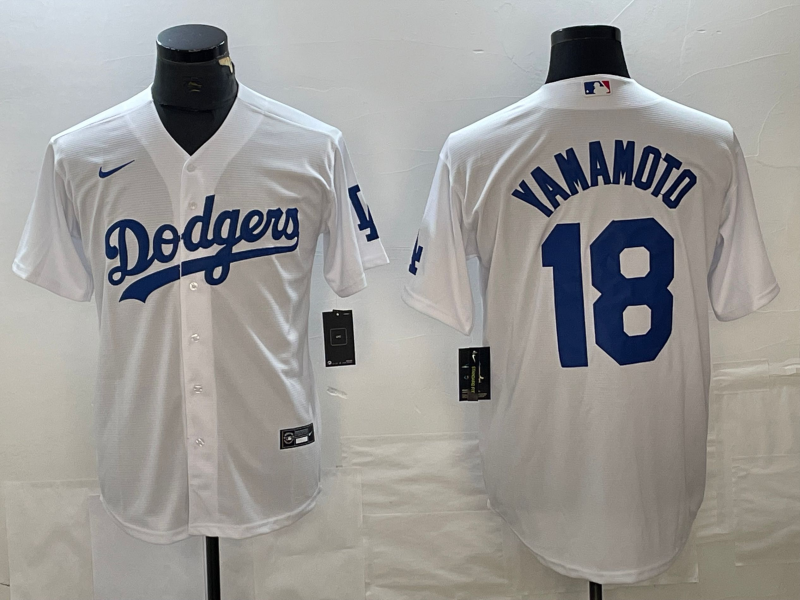 Men's Los Angeles Dodgers Yoshinobu Yamamoto White Home Replica Player Jersey baseball jersey product view 1