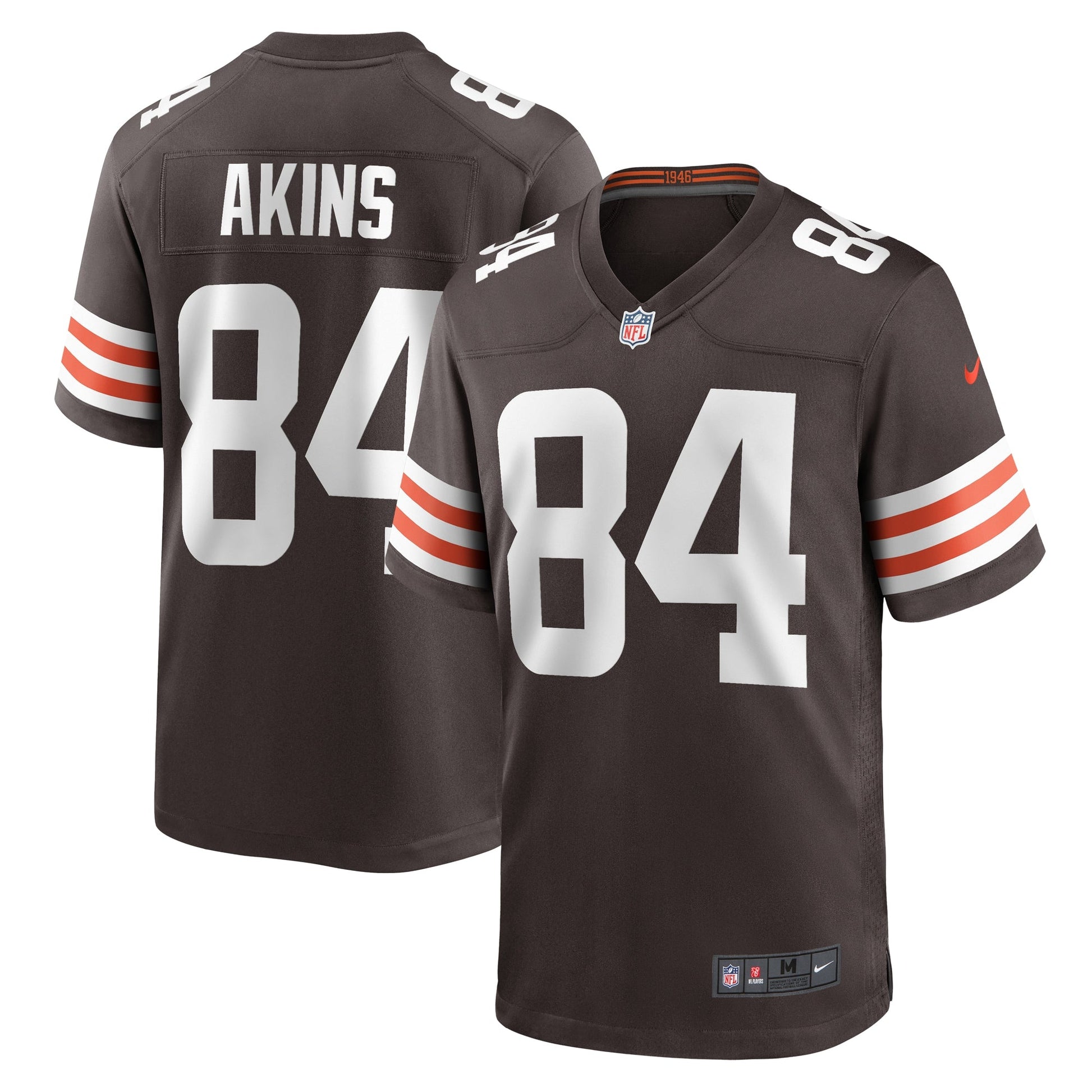 Jordan Akins Cleveland Browns Game Jersey - Brown football jersey product view 1