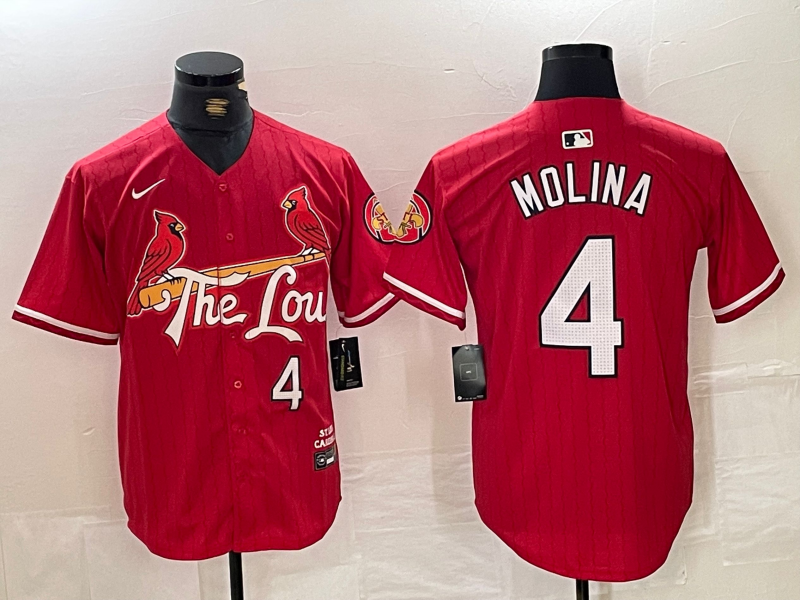 Men's St. Louis Cardinals Yadier Molina Red 2024 City Connect Limited Player Jersey baseball jersey product view 1