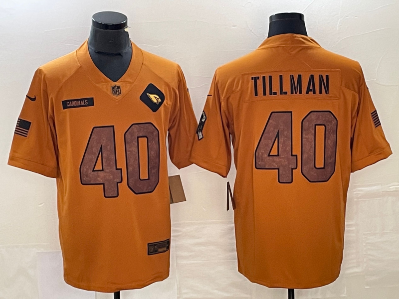 Men's Arizona Cardinals Pat Tillman #40 Brown 2023 Salute To Service Retired Player Limited Jersey1 football jersey product view 1