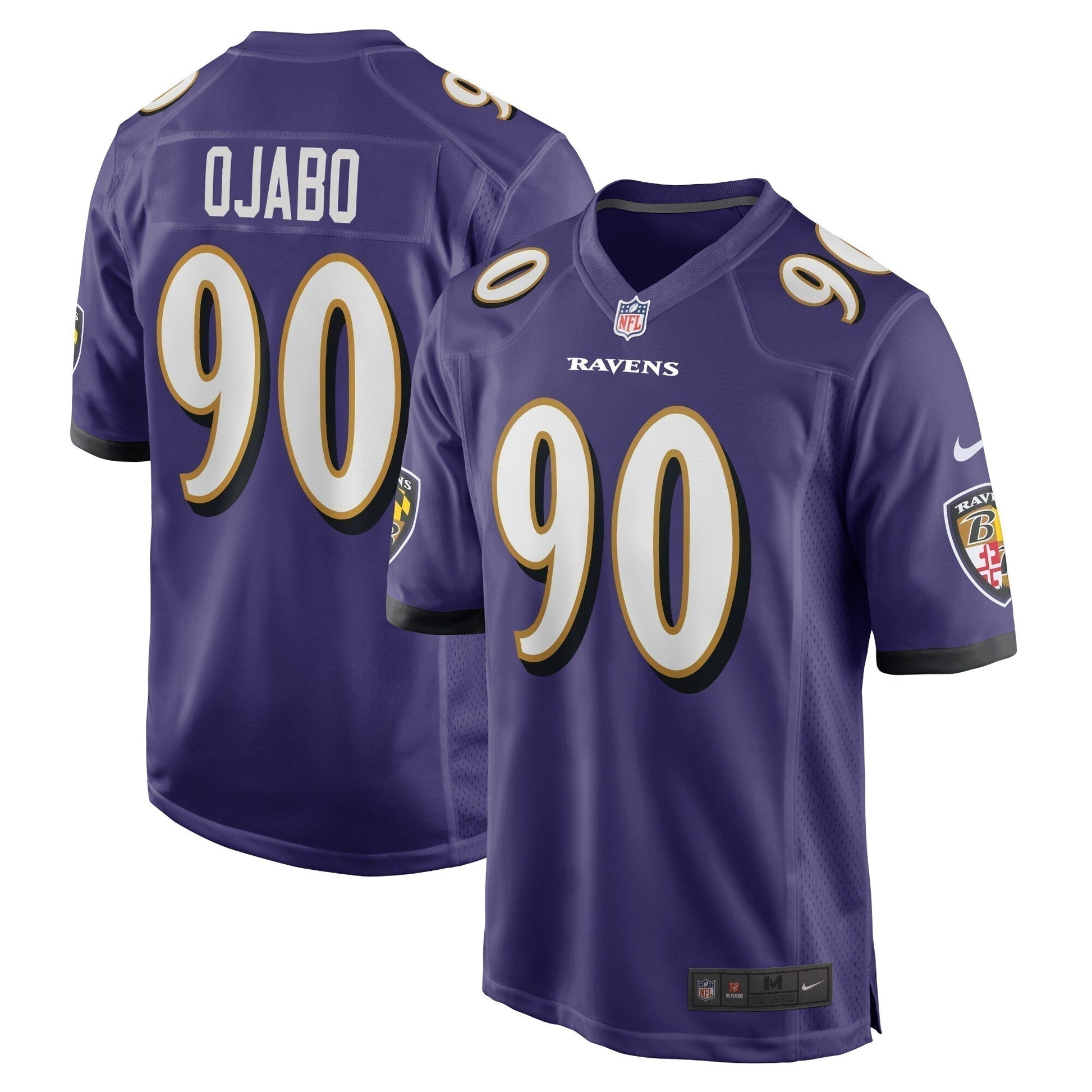 David Ojabo Baltimore Ravens Game Jersey - Purple football jersey product view 1