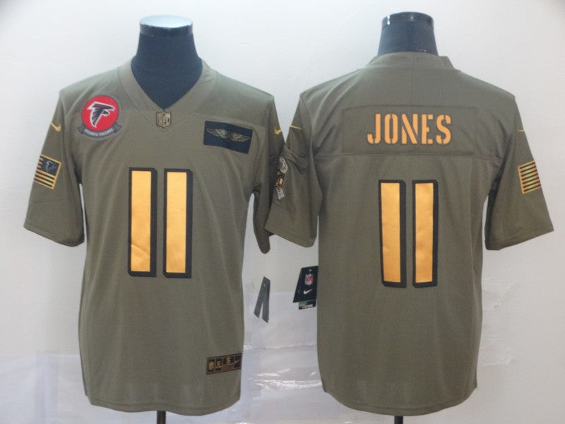 Men's Atlanta Falcons Julio Jones #11 Brown Game Player Jersey1 football jersey product view 1