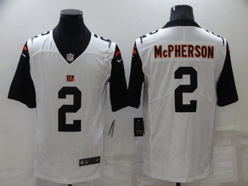 Men's Cincinnati Bengals Evan McPherson #2 White Game Player Jersey1 football jersey product view 1