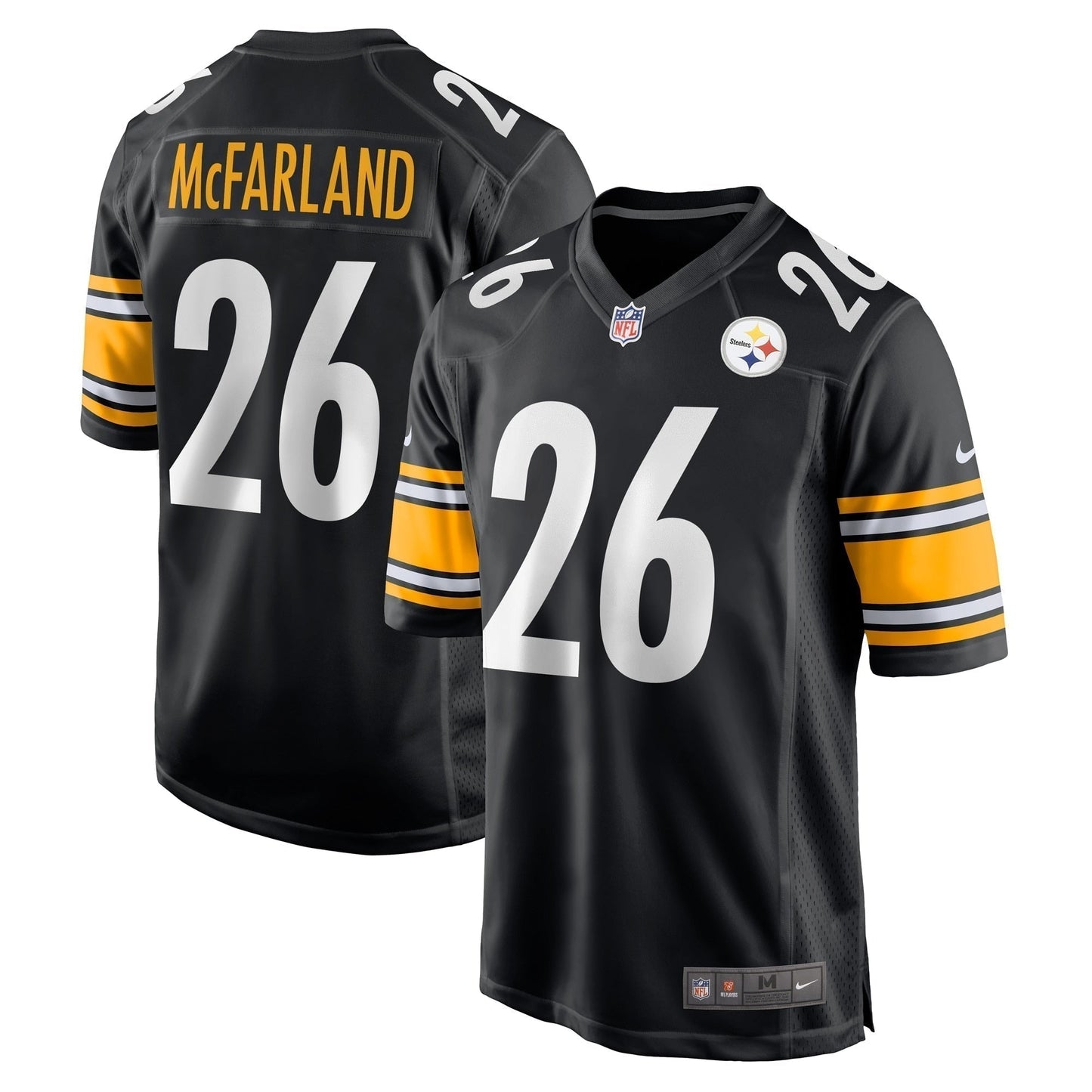 Anthony McFarland Jr. Pittsburgh Steelers Game Jersey - Black football jersey product view 1