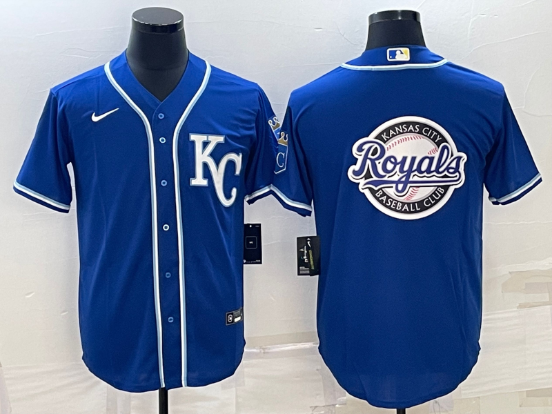 Men's Kansas City Royals Blue Alternate Replica Team Logo Jersey1 baseball jersey product view 1
