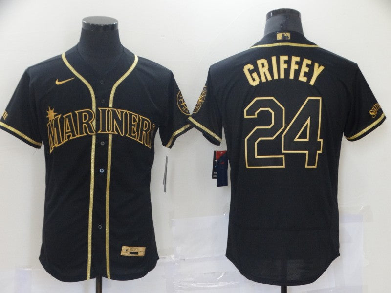 Men's Seattle Mariners Ken Griffey Jr. Black Authentic Baseball Jersey baseball jersey product view 1