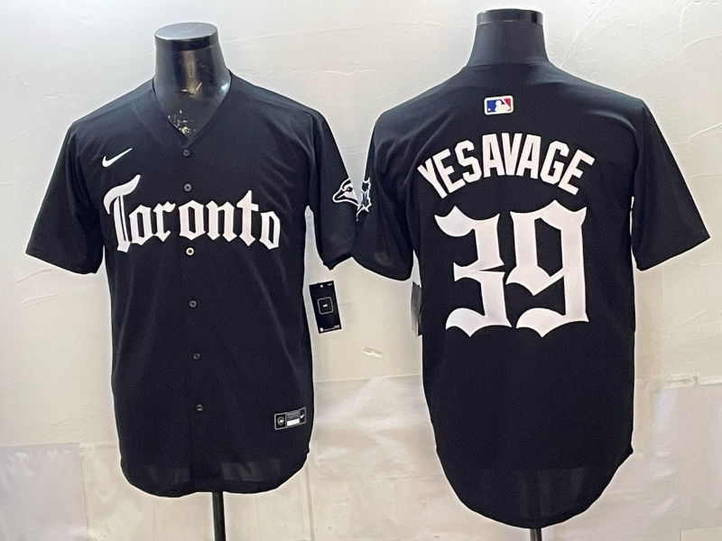 Men's Toronto Blue Jays Trey Yesavage Black Replica Player Jersey baseball jersey product view 1