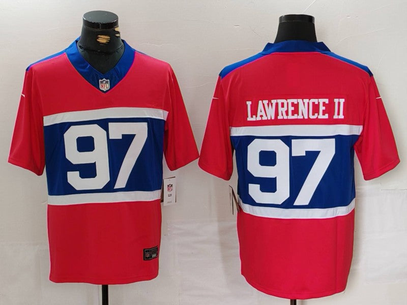 Men's New York Giants Dexter Lawrence II Century Red Alternate Player Game Jersey football jersey product view 1