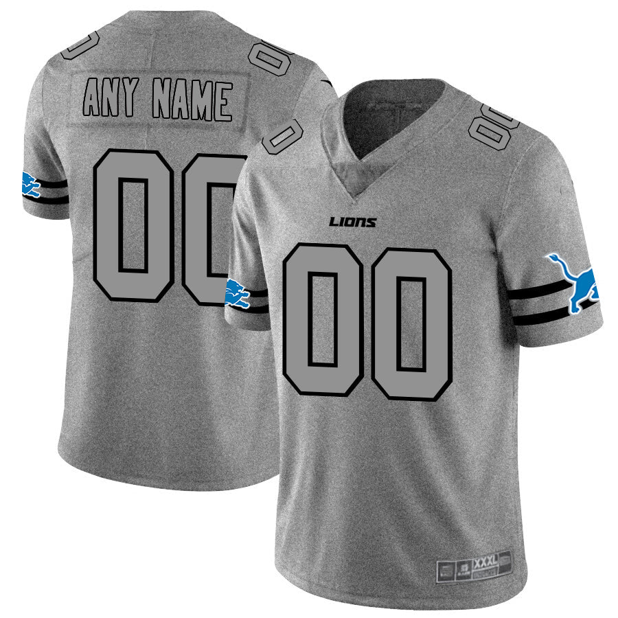 Custom1 Detroit Lions 2019 Gray Gridiron Gray Vapor Untouchable Limited Jersey1 Stitched American Football Jerseys football jersey product view 1