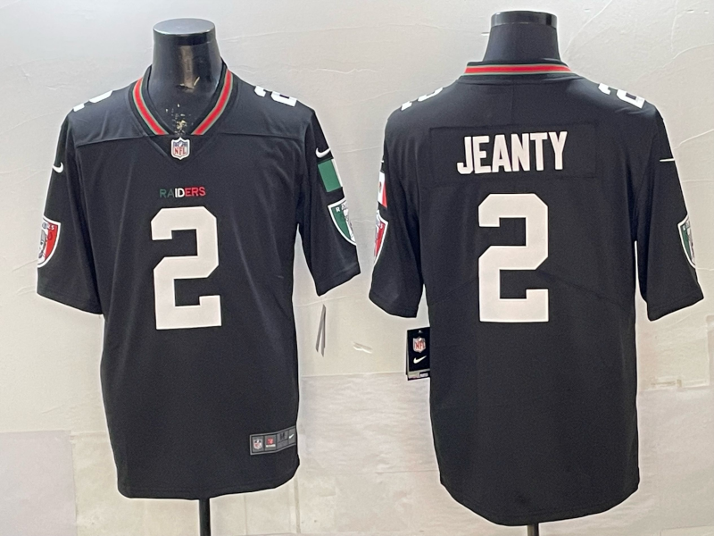 Men's Las Vegas Raiders Ashton Jeanty Black Alternate Game Jersey football jersey product view 1