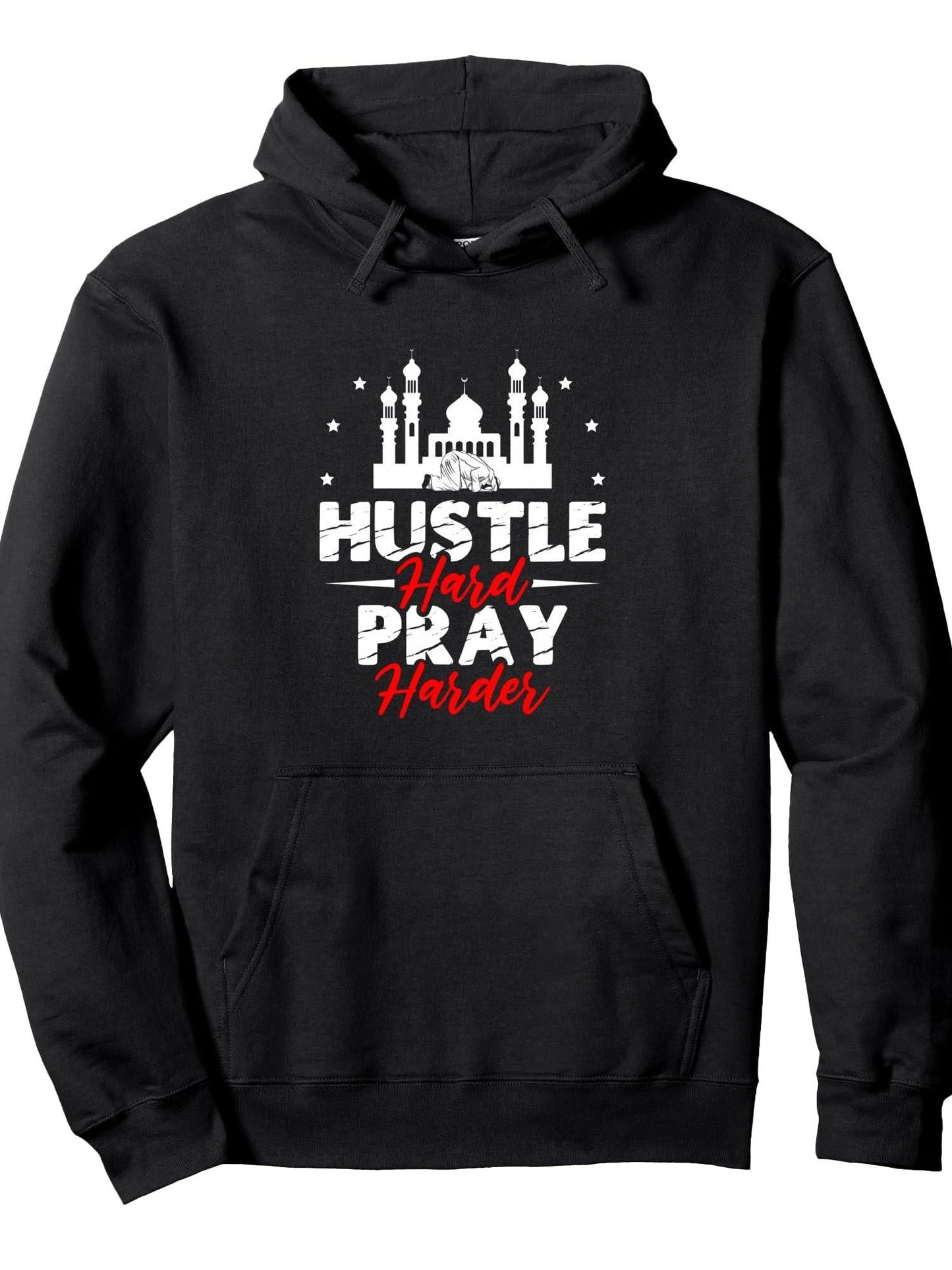 Alhamdulillah Islam Religion Ramadan Islamic Muslim Pullover Hoodie Ramadan Black 250gsm Cotton Long Sleeve Men Casual Hoodie sports jersey product view 1