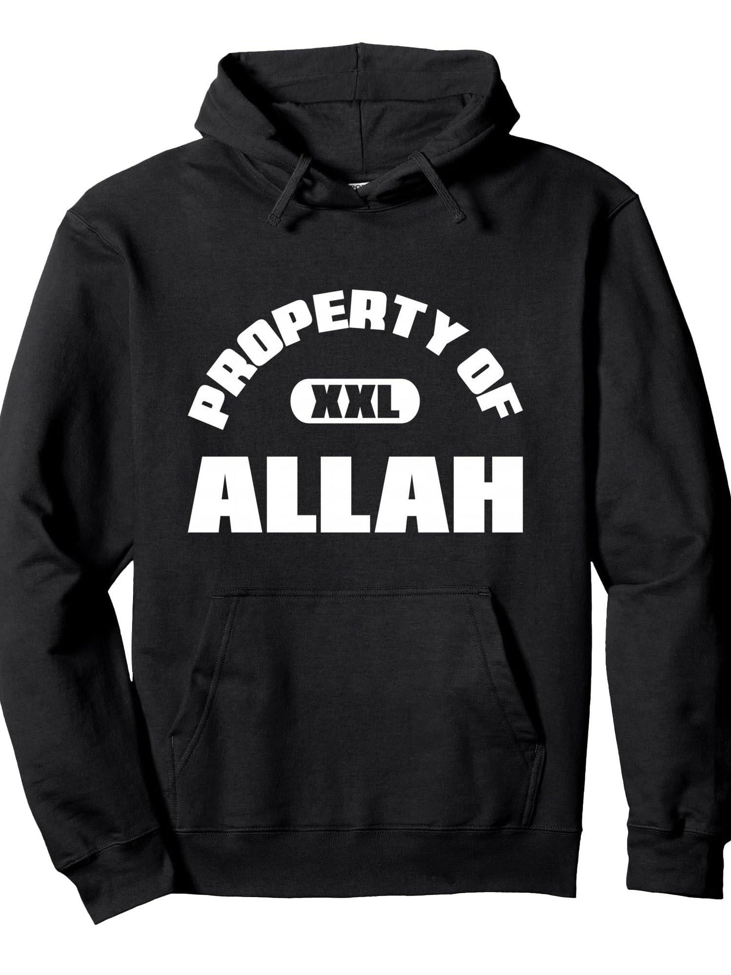 Property Of Allah Islam Muslim Ramadan Kareem Mubarak Mosque Pullover Hoodie Ramadan Black 250gsm Cotton Long Sleeve Men Casual Hoodie sports jersey product view 1