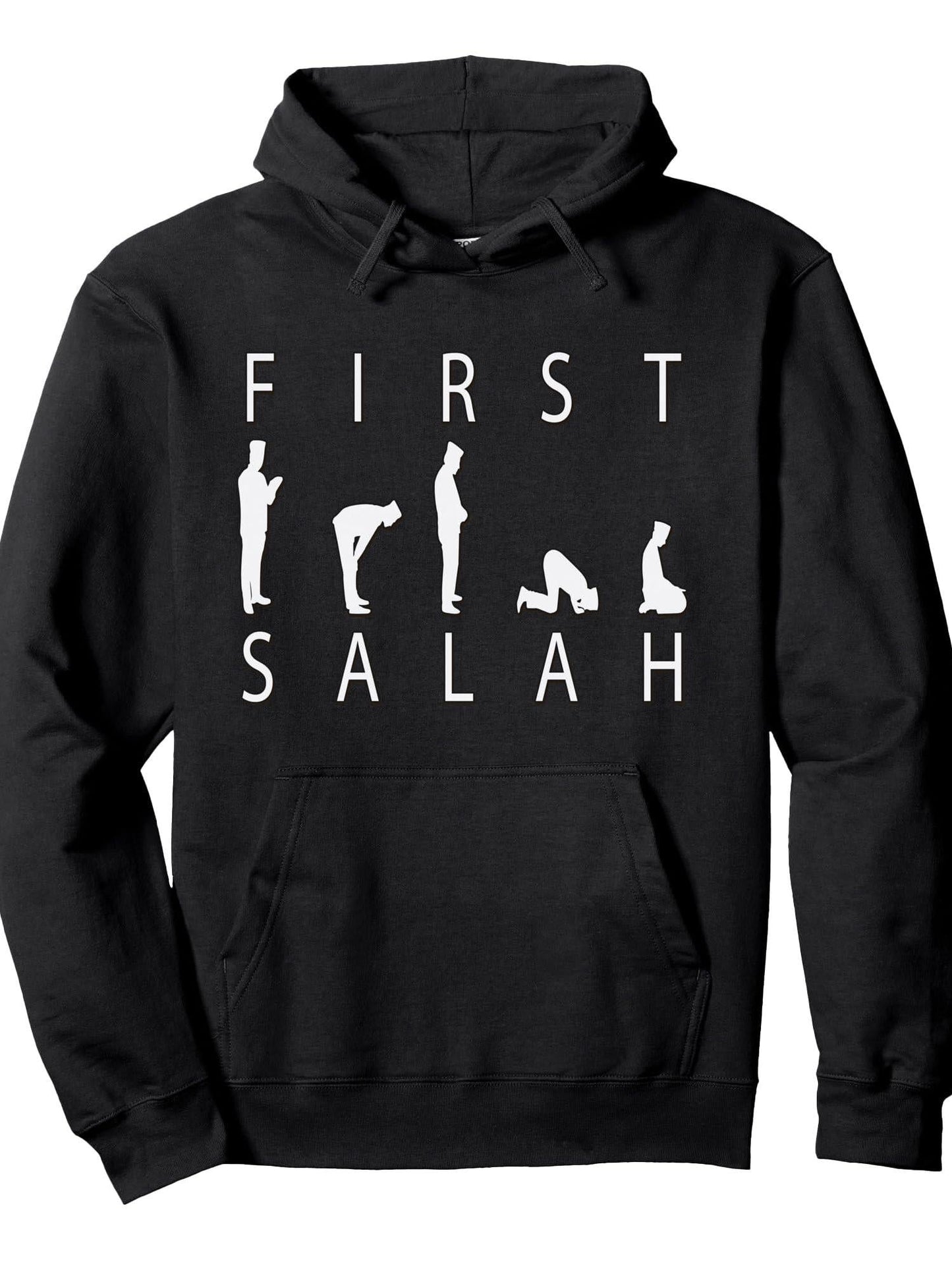 Eid Gifts for Kids Men Women First Salah Islamic Muslim Boy Pullover Hoodie Ramadan Black 250gsm Cotton Long Sleeve Men Casual Hoodie sports jersey product view 1