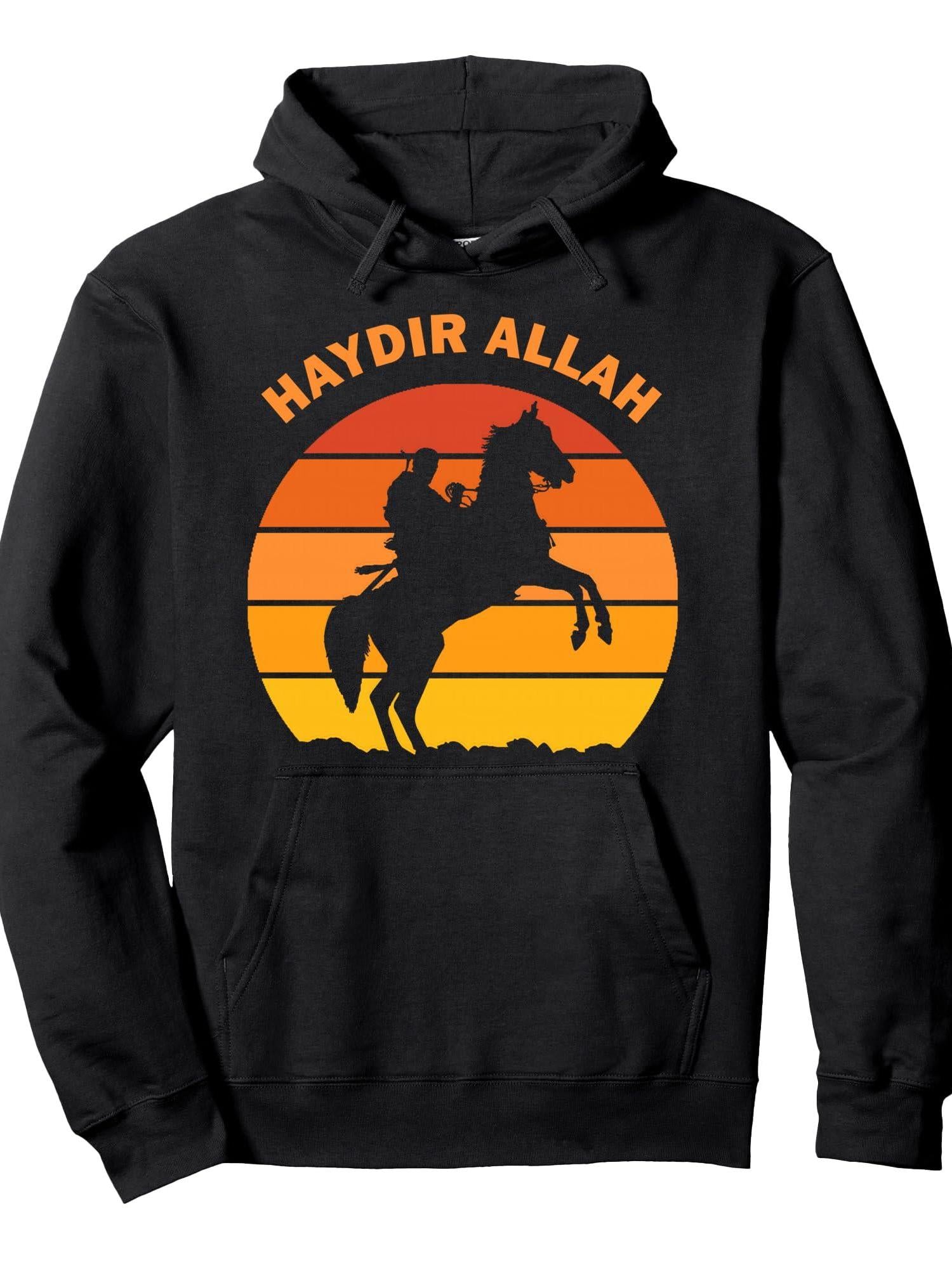 Haydir Allah Resurrection Dirilis Ertugrul Kurulus Osman Bey Pullover Hoodie Ramadan Black 250gsm Cotton Long Sleeve Men Casual Hoodie sports jersey product view 1