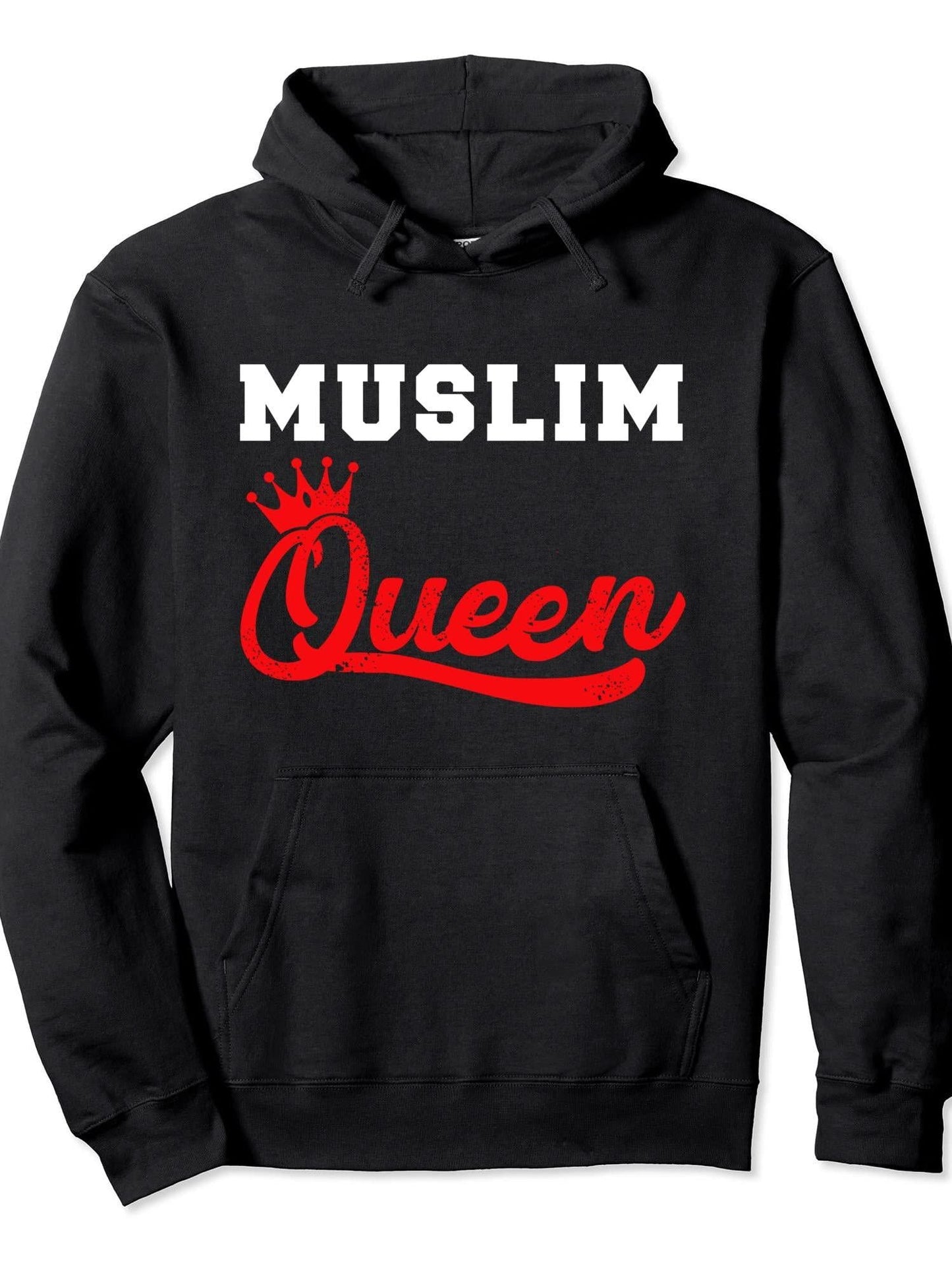 Muslim queen muslim girl birthday gift Pullover Hoodie Ramadan Black 250gsm Cotton Long Sleeve Men Casual Hoodie sports jersey product view 1