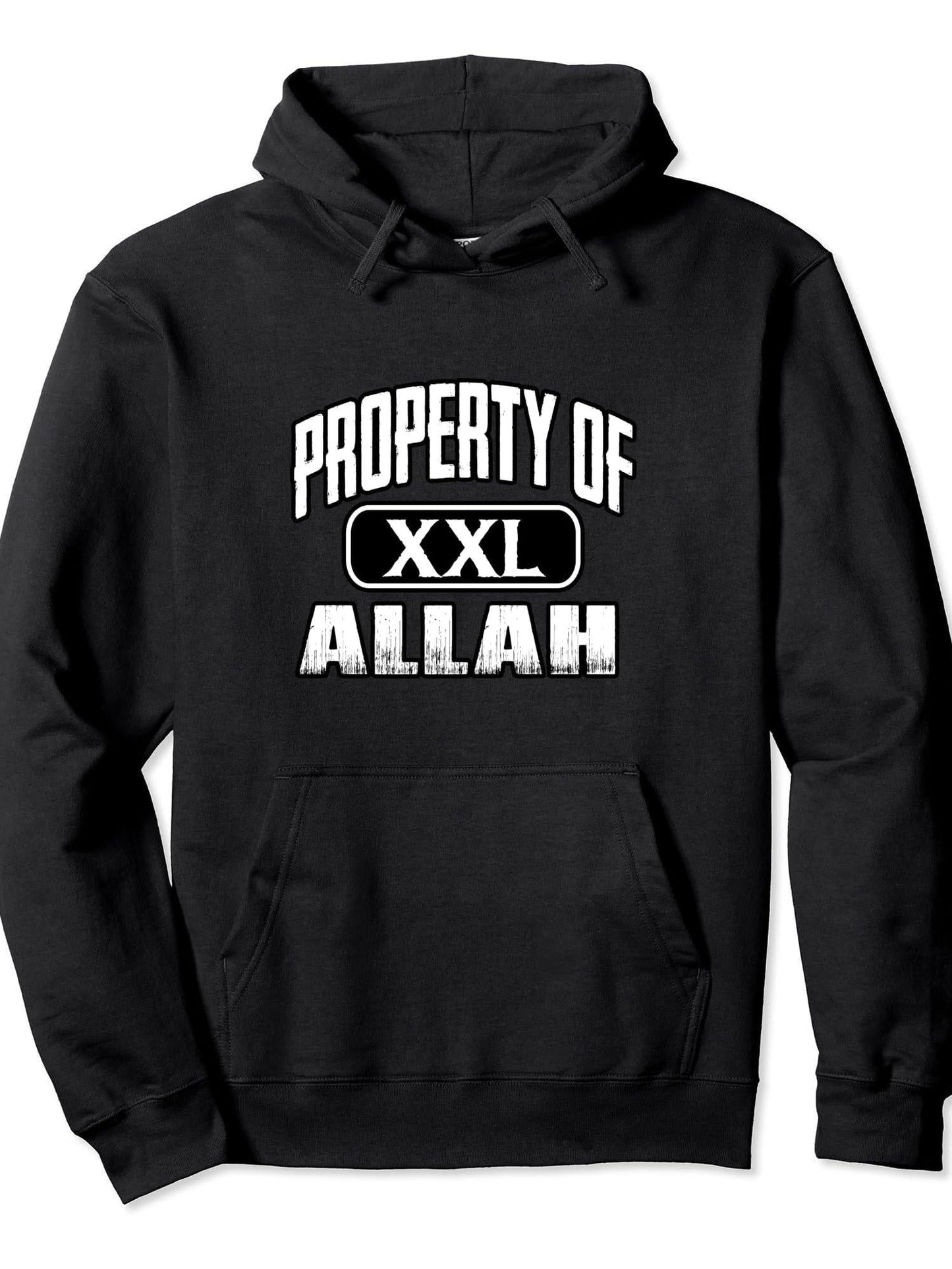 Property Allah XXL Islamic Muslim Pullover Hoodie Ramadan Black 250gsm Cotton Long Sleeve Men Casual Hoodie sports jersey product view 1