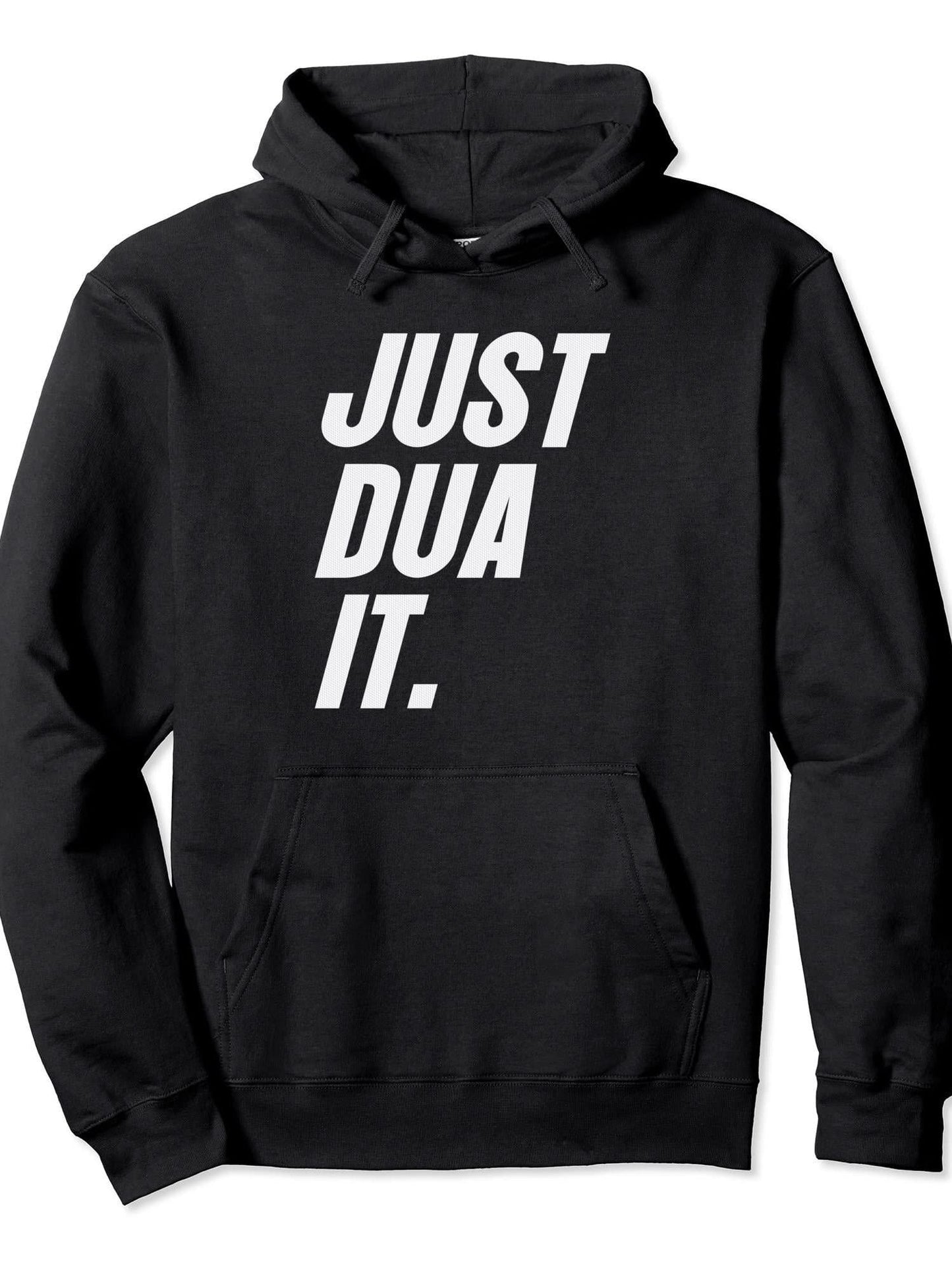 Just Dua It - Muslim Islamic Clothing - Men's Pullover Hoodie Ramadan Black 250gsm Cotton Long Sleeve Men Casual Hoodie sports jersey product view 1